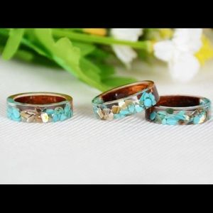 Turquoise stone acrylic ring